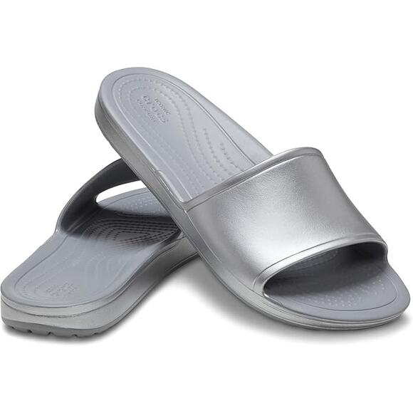 CROCS Shoes - NWT Crocs Kaydee Metallic Slide - Silver - Women's Size 10